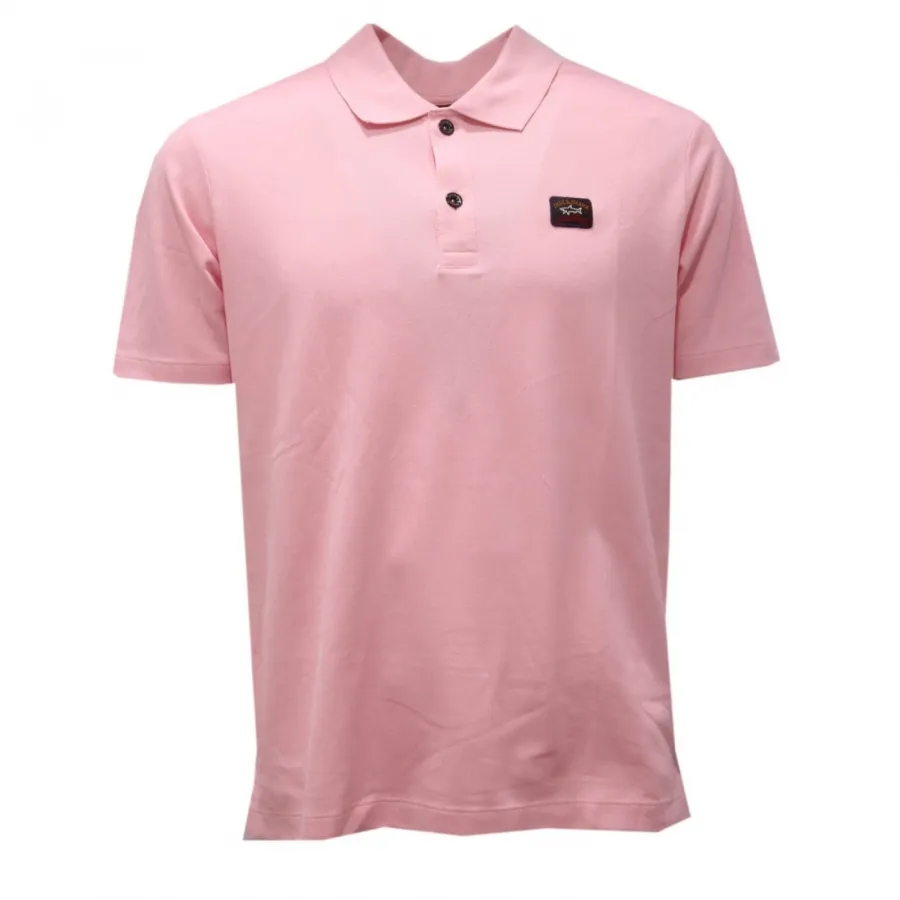 1431AH polo uomo PAUL&SHARK pink cotton polo shirt man
