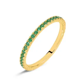 Anello Eternity Claire Oro Giallo 375/1000 Cubic Zirconia Verde 1424203