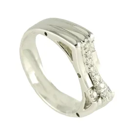 ANELLO IN ORO BIANCO E DIAMANTI CT 0,11 MIS 18