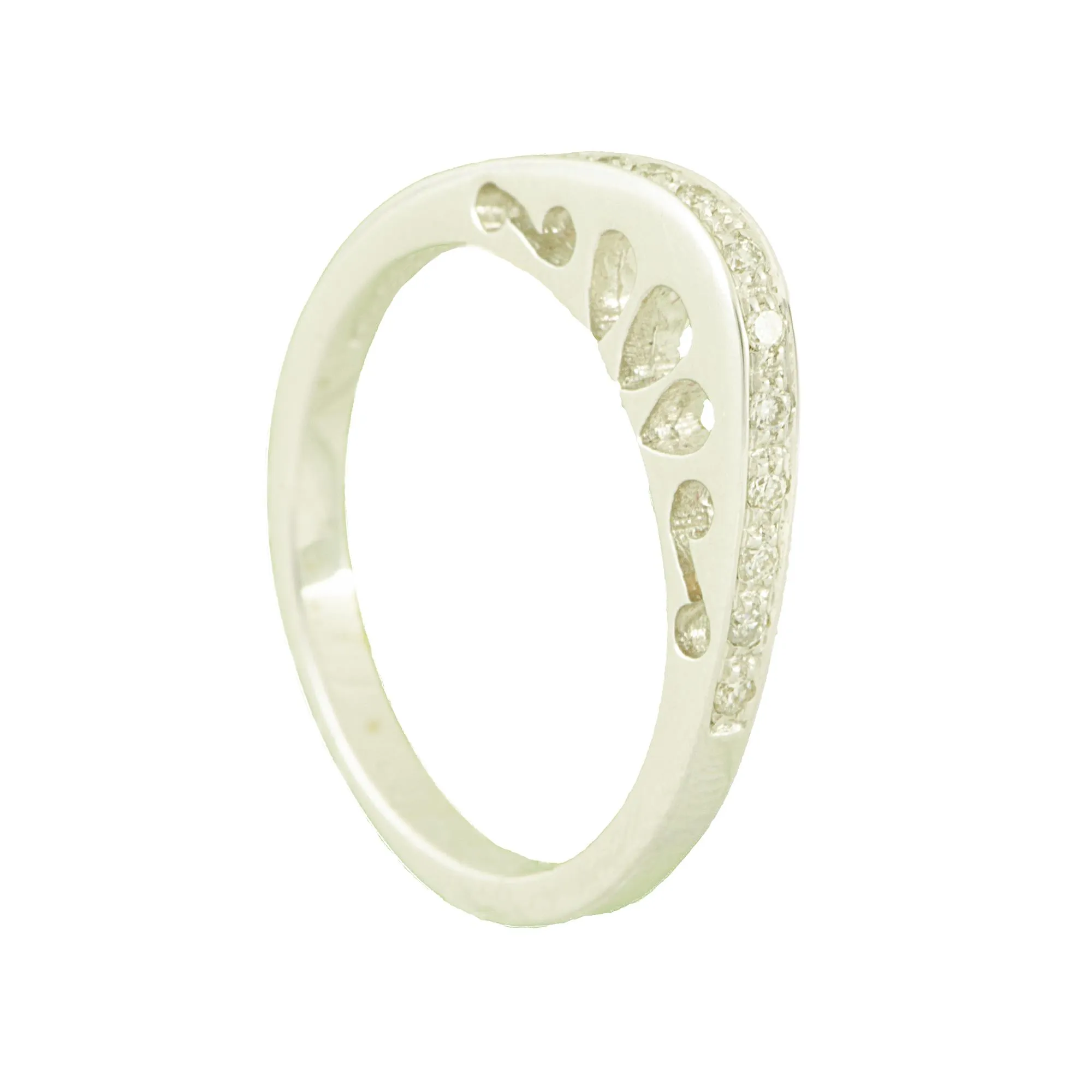 ANELLO IN ORO BIANCO E DIAMANTI CT 0,11