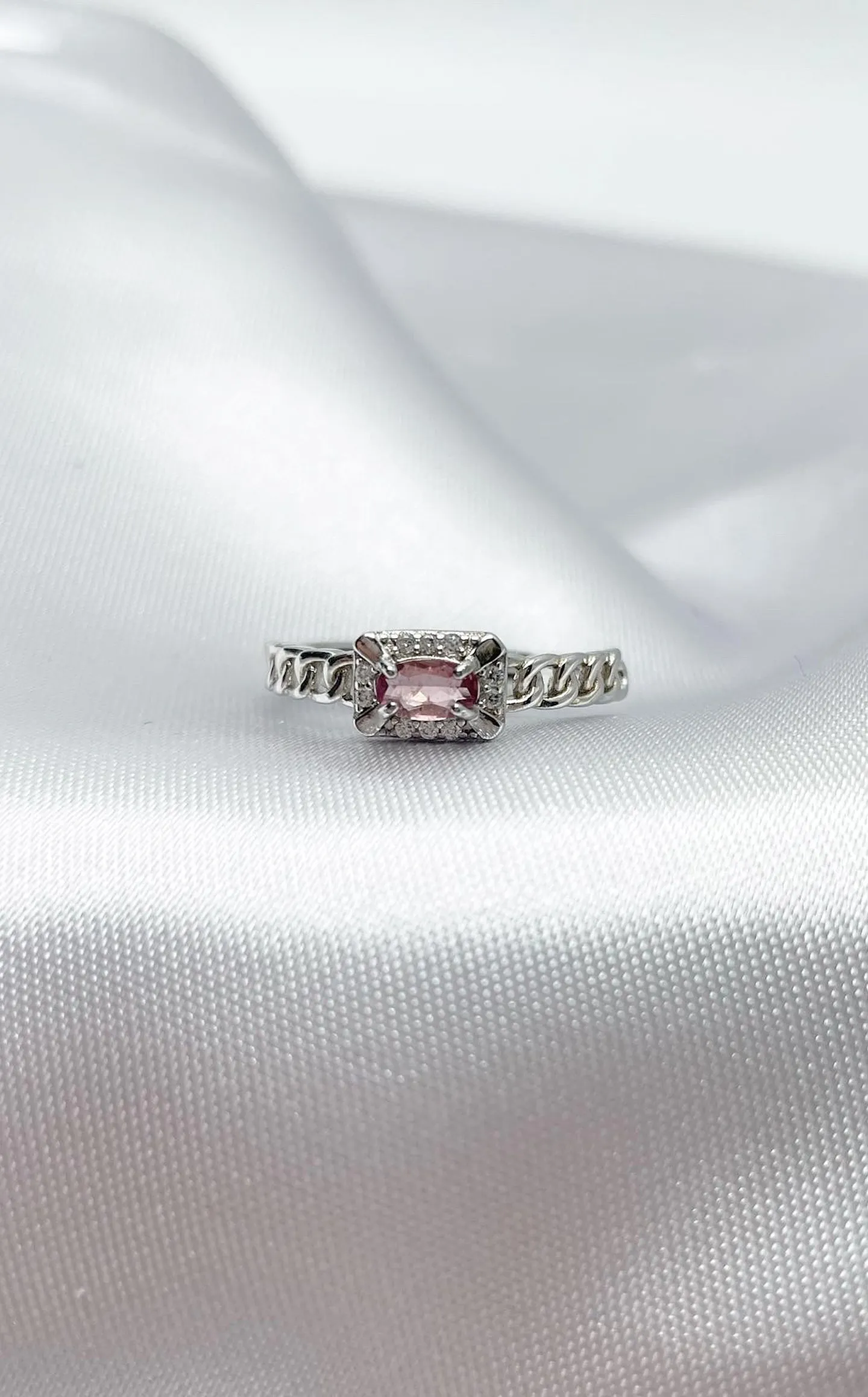Anello Square - Tormalina Rosa e Argento 925