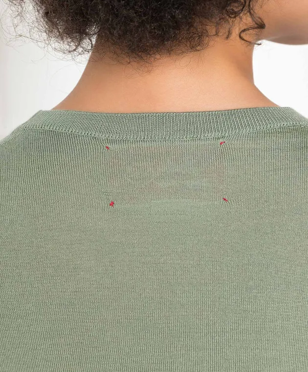 Babe Pay Pls Maglia verde in lana, seta e cashmere MD9441318410R