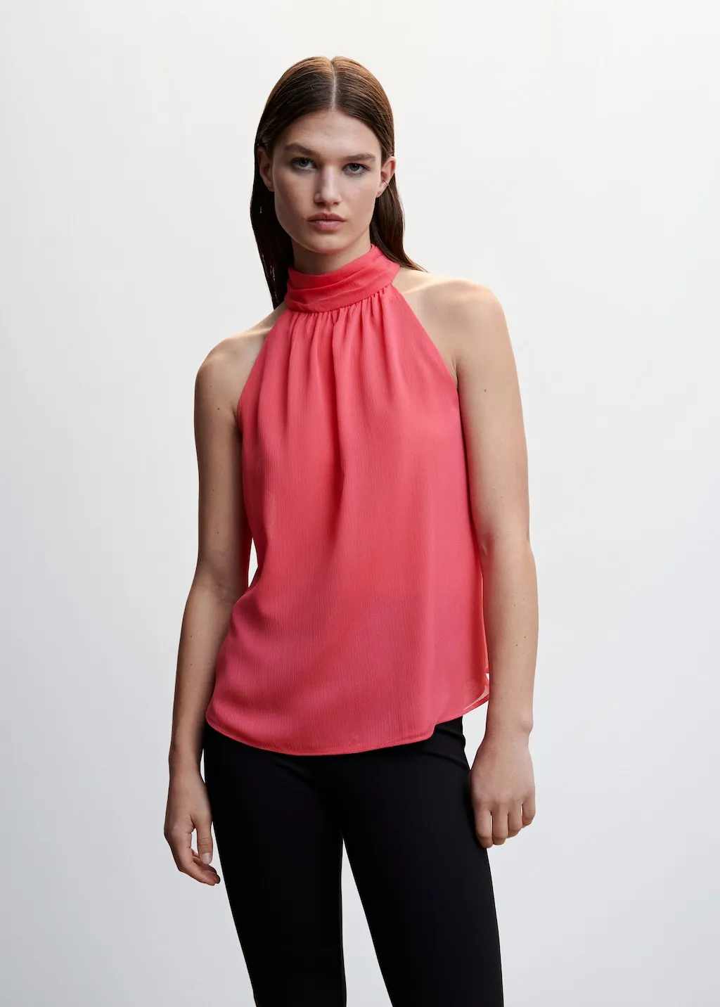 Blusa fiocco collo halter