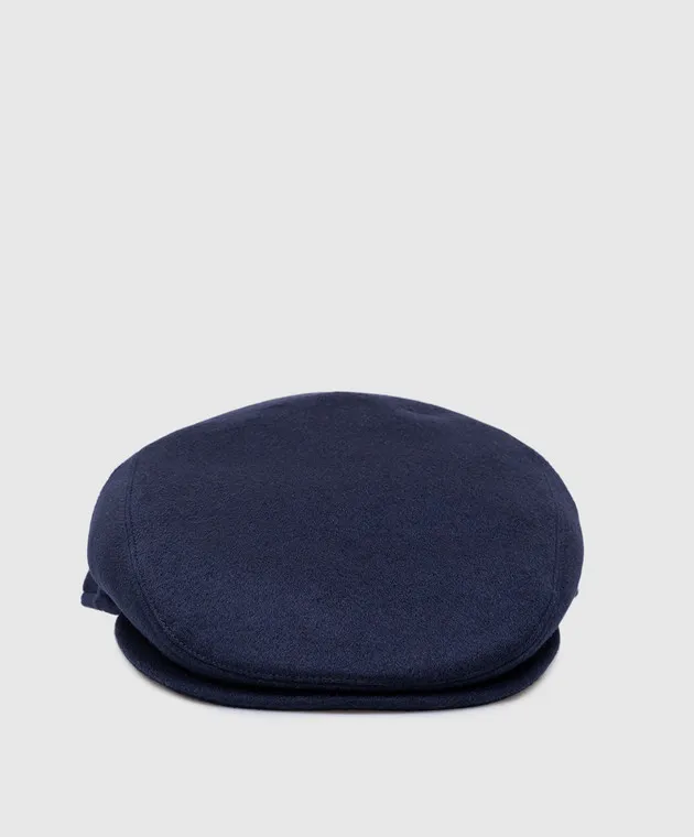 Borsalino Berretto Vincenzo blu in cashmere con logo B15070F0026