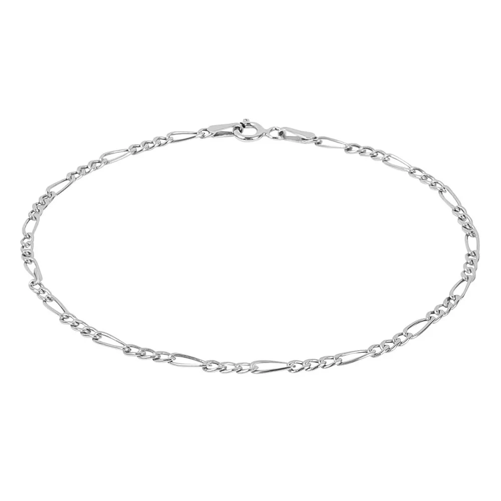 Bracciale Catena L'homme Or Oro Bianco 375/1000 Maglia Alternata 1/3 20 cm 1425087