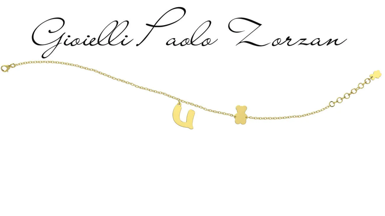 Bracciale Nanan con Lettera “U” in oro giallo 9 kt NGLD0031U