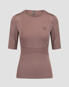Brązowy top sportowy damski Adidas by Stella McCartney ASMC ir9652-tecear