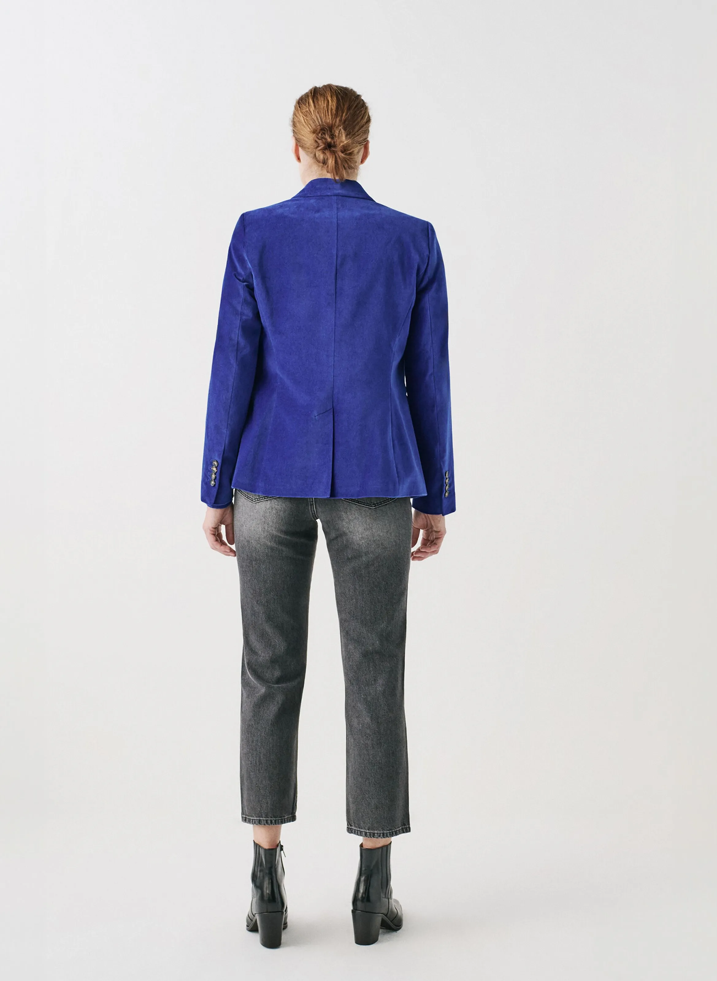  CAROLL   AURORAB - Giacca tailleur in cotone aspetto velluto | Blu
