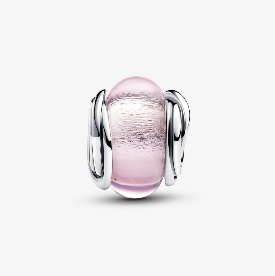 Charm Pandora Vetro di Murano Rosa con Cerchi 793241C00