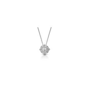 Ciondolo fantasia Bonn in oro bianco 18k con diamanti naturali e vvs
