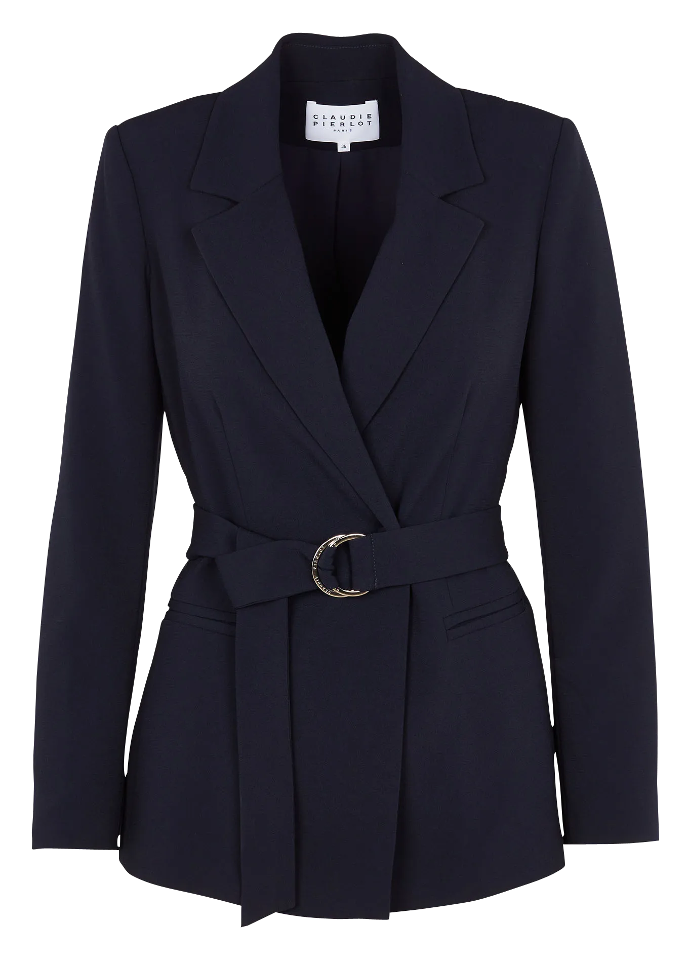  CLAUDIE PIERLOT   Giacca blazer a maniche lunghe con cintura | Blu