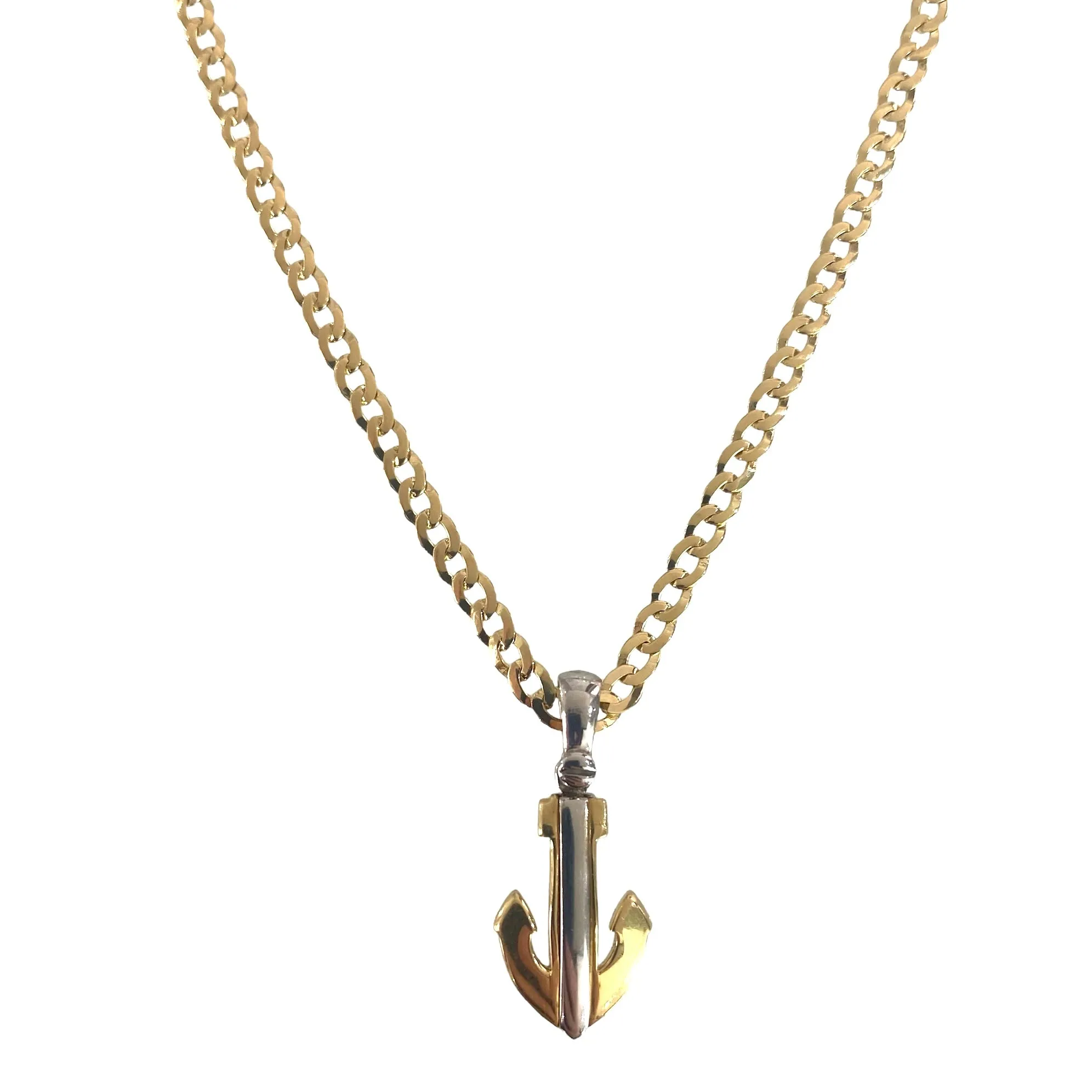 COLLANA UOMO ORO GIALLO CON ANCORA