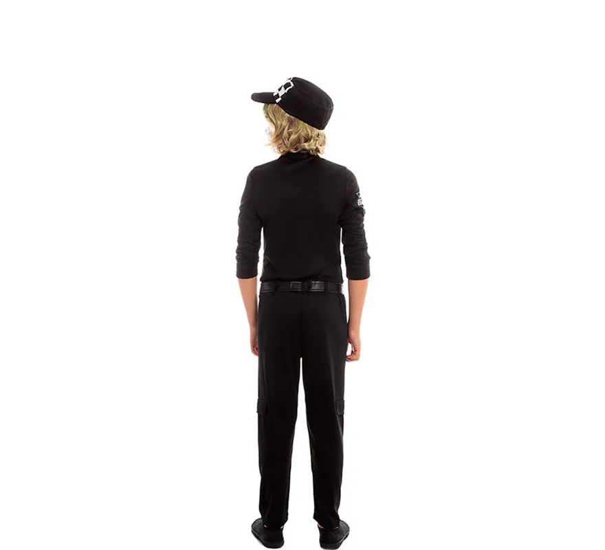 Costume da poliziotto nero e giallo per bambino