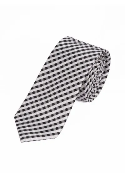 Cravatta business Elegante superficie a griglia Nero profondo Bianco neve
