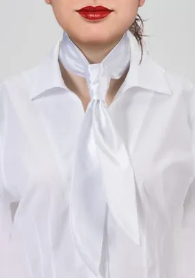 Cravatta da donna bianco perla