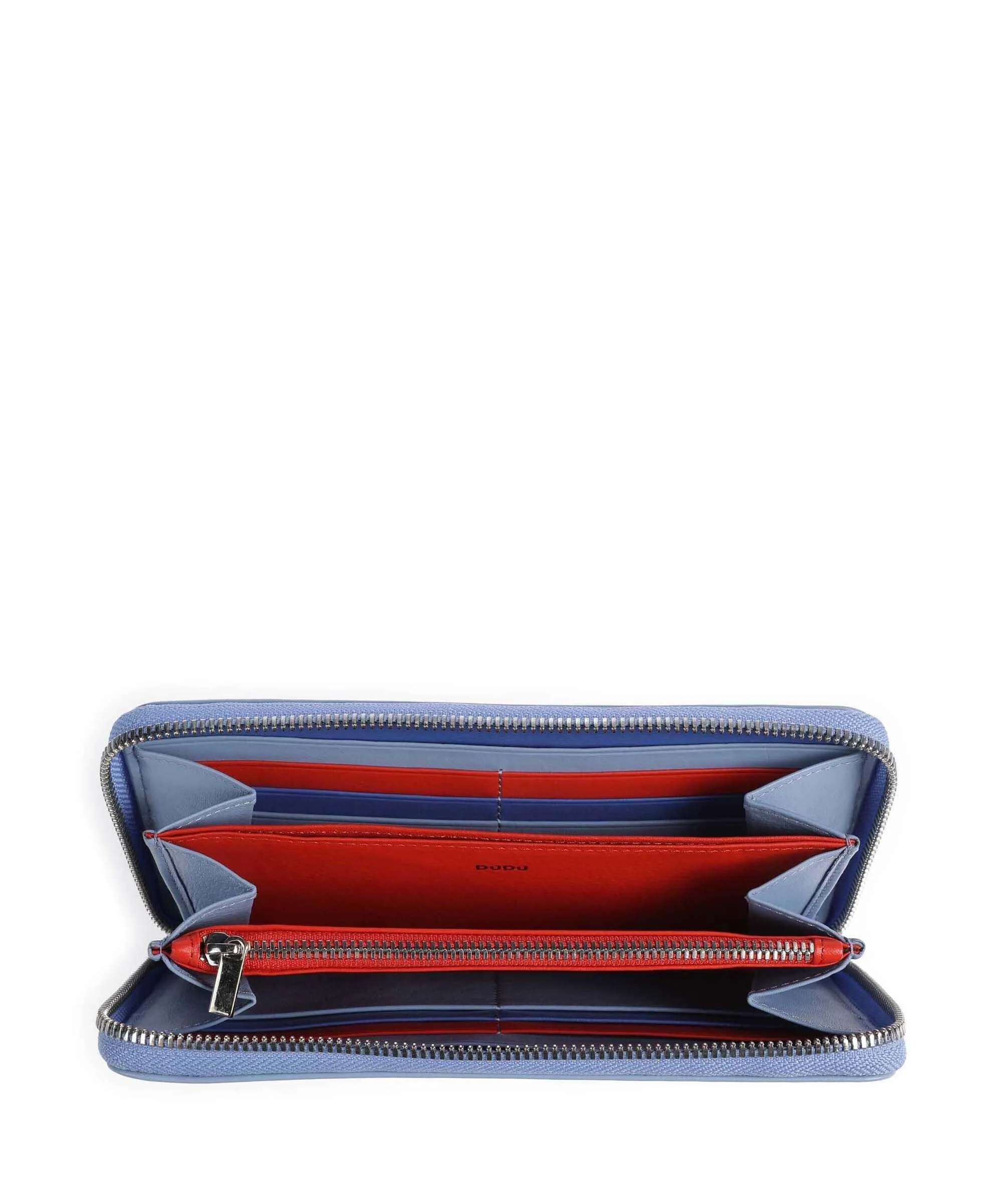  DuDu Bags Mauritius RFID Portafoglio pelle di vitello finemente grana blu chiaro  