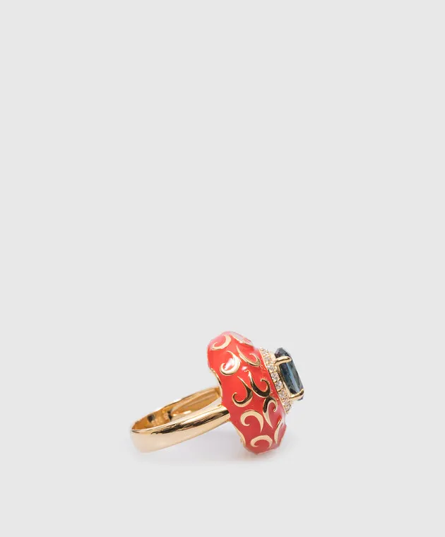 EClaire Anello in argento con topazio rosso AV40