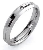 Fede Nuziale Unoaerre modello Corona in oro bianco 18kt con diamante