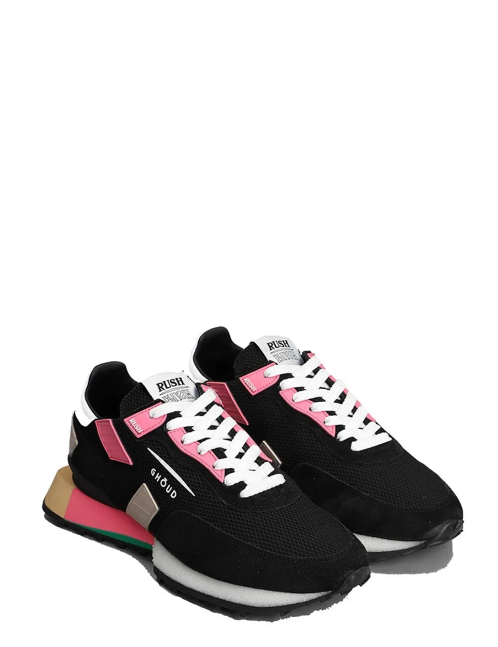 Ghōud     Sneakers Rush Groove in Camoscio e Tessuto Nero