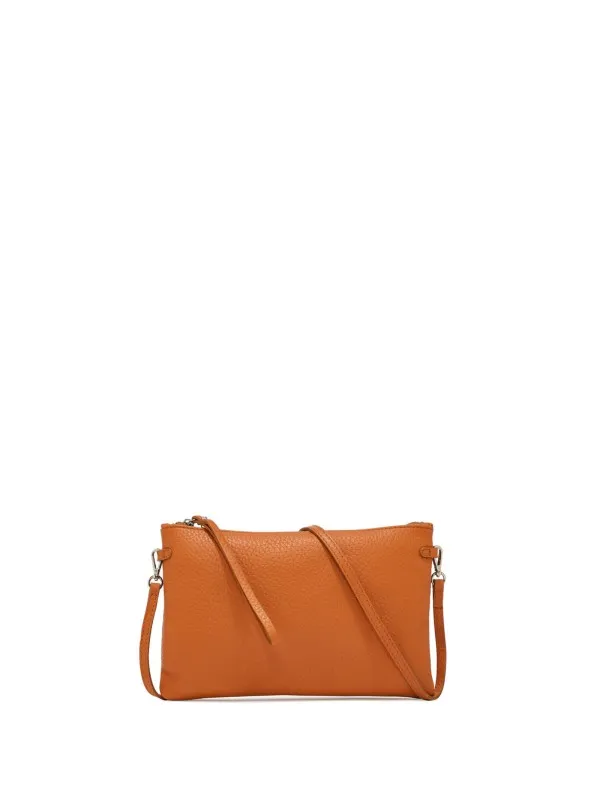 Hermy orange leather clutch