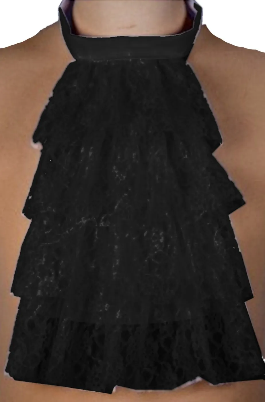 Jabot vampiro con pizzo nero
