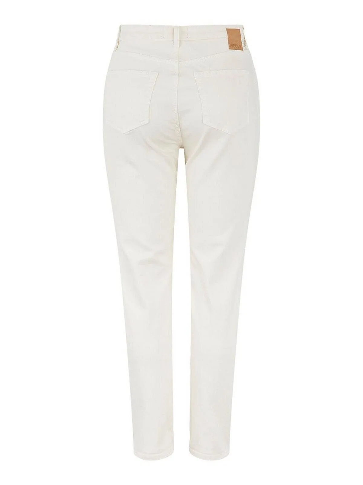 Jeans Donna Pieces - Pcleah Mom Hw Ank Wgra Noos Cp Bc - Avorio