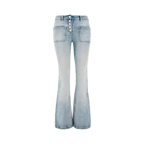 Jeans svasato con tasche a toppa