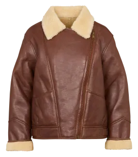  MAISON 123   FOLIO - Giacca dritta in pelle | Marrone