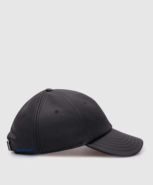 Off-White Berretto nero con logo ricamato OMLB052F23FAB030