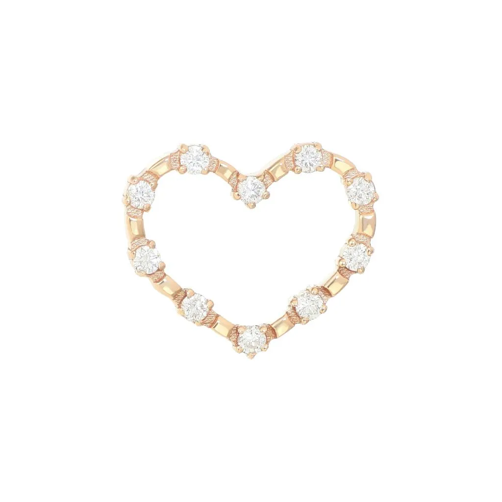 Orecchino Aurum cuore oro rosa 18kt e diamanti