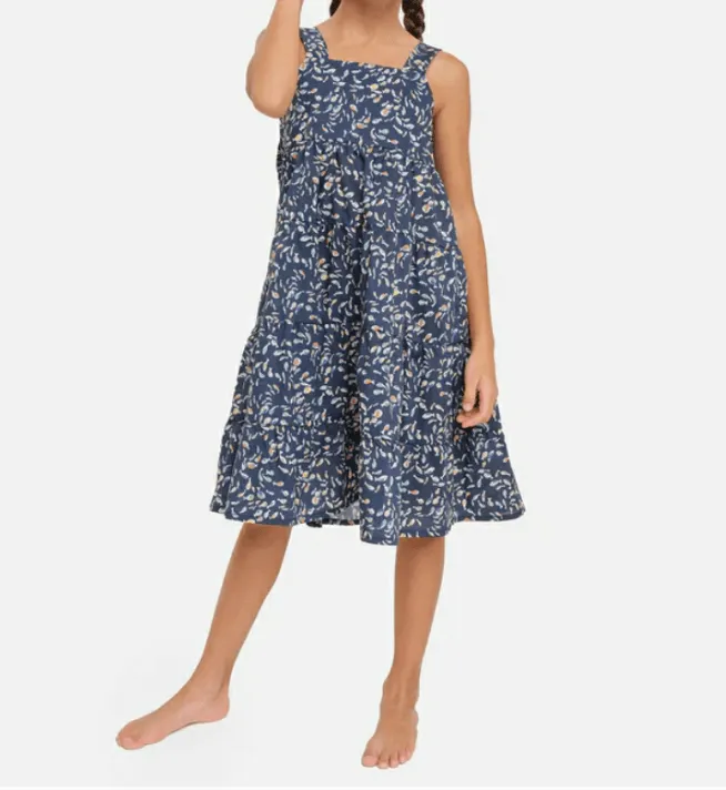 Pesciolino Rosso Abito Bambina Balze Liberty