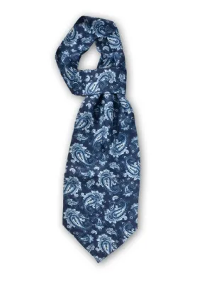 Plastron Motivo Paisley Blu scuro