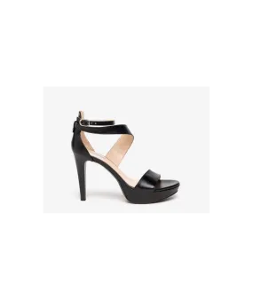 Sandalo Nero Giardini  307231 pelle nera tacco 11 plato 2 fine comodo