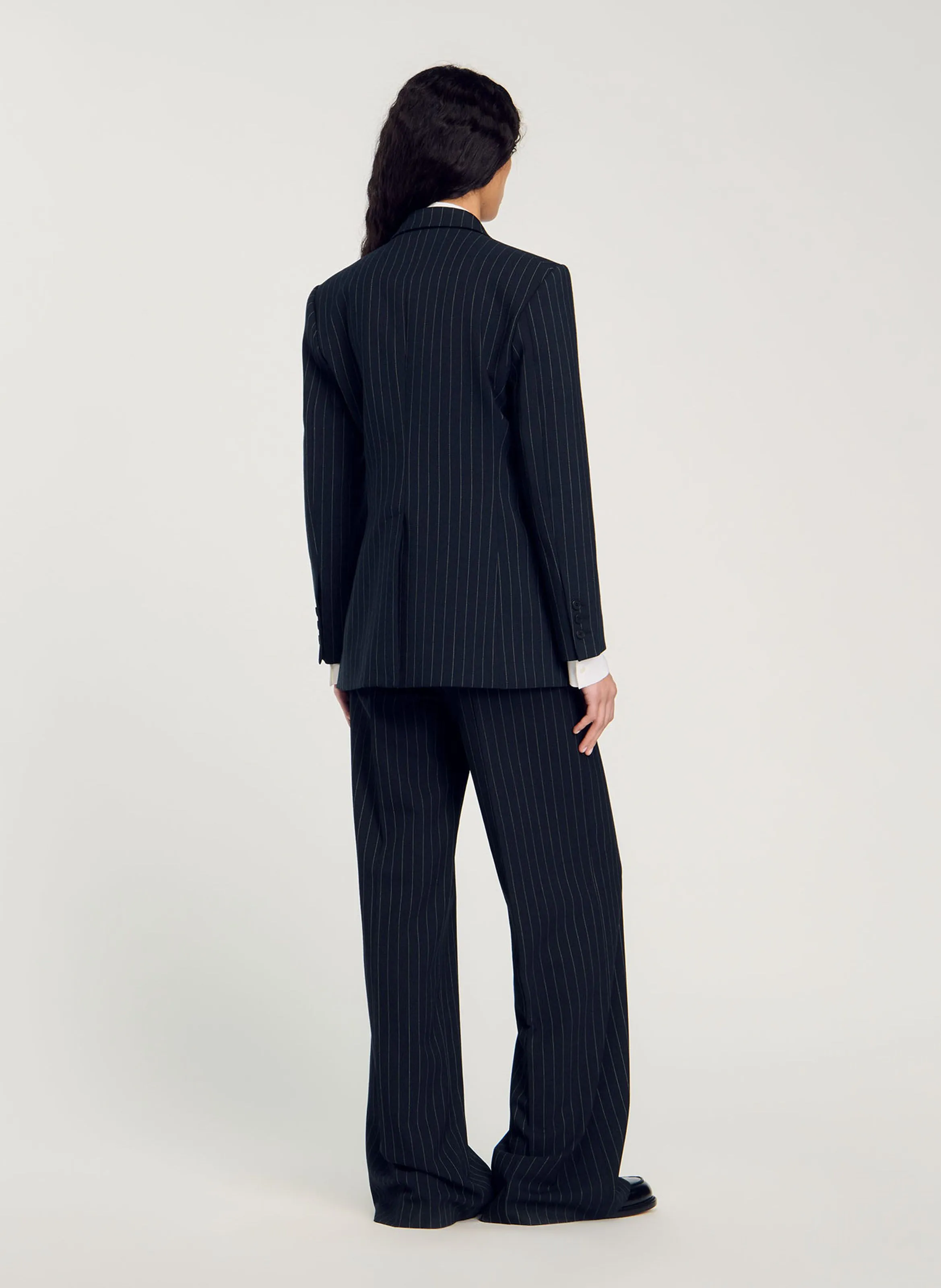 SANDRO   Giacca tailleur a righe | Nero