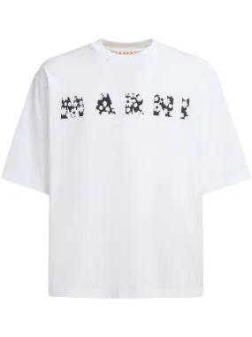 T-shirt bianca logo fiori