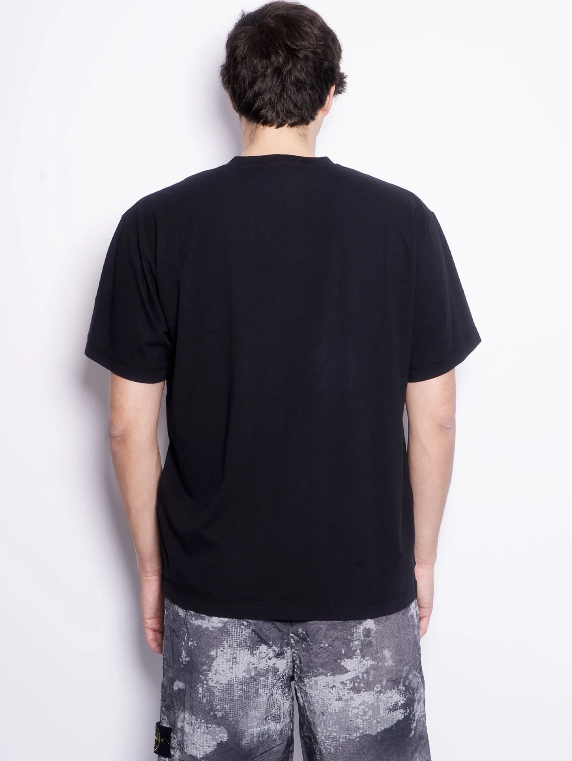 T-shirt con Logo Riflettente Nero
