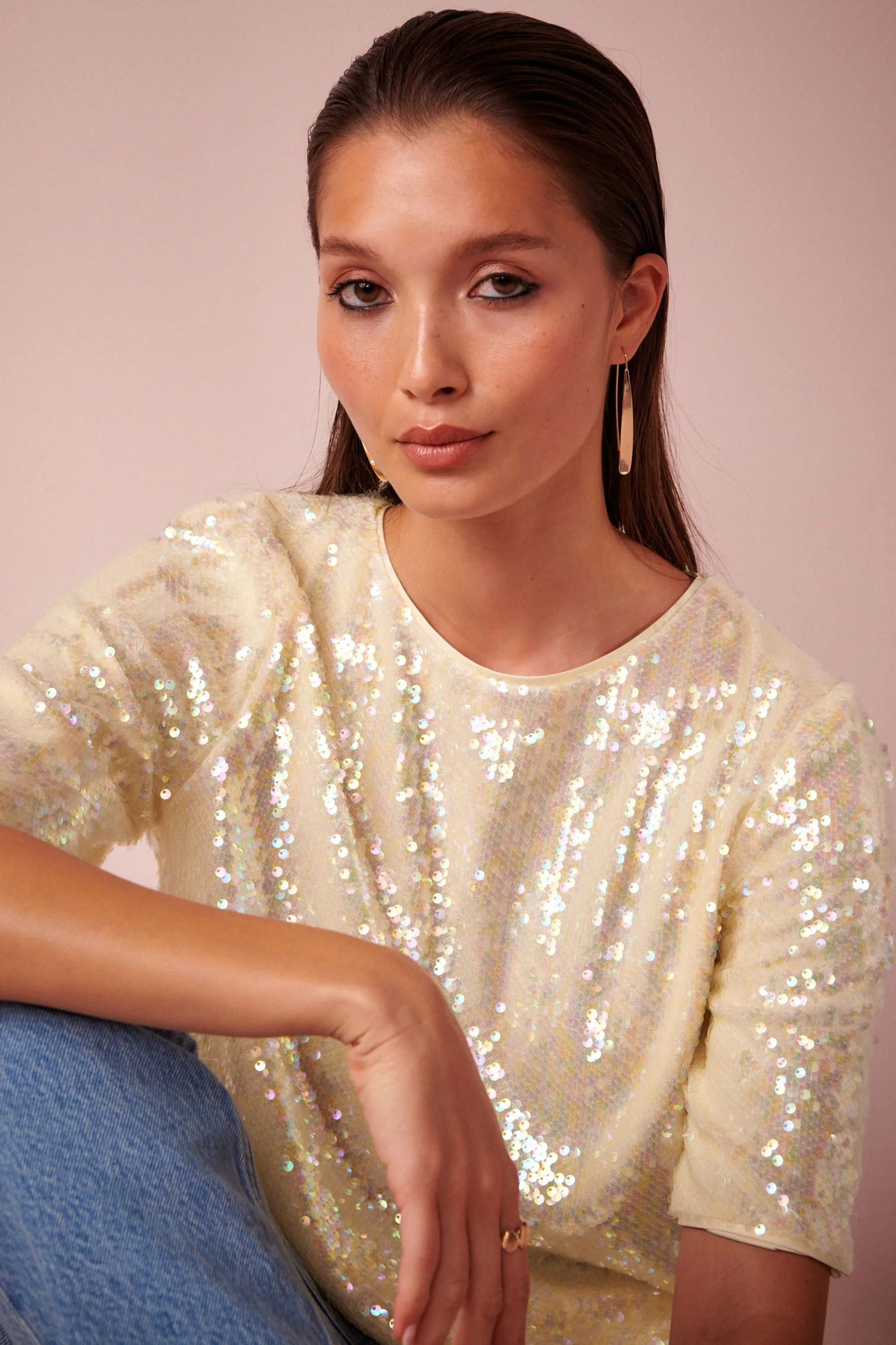 T-shirt con paillettes    