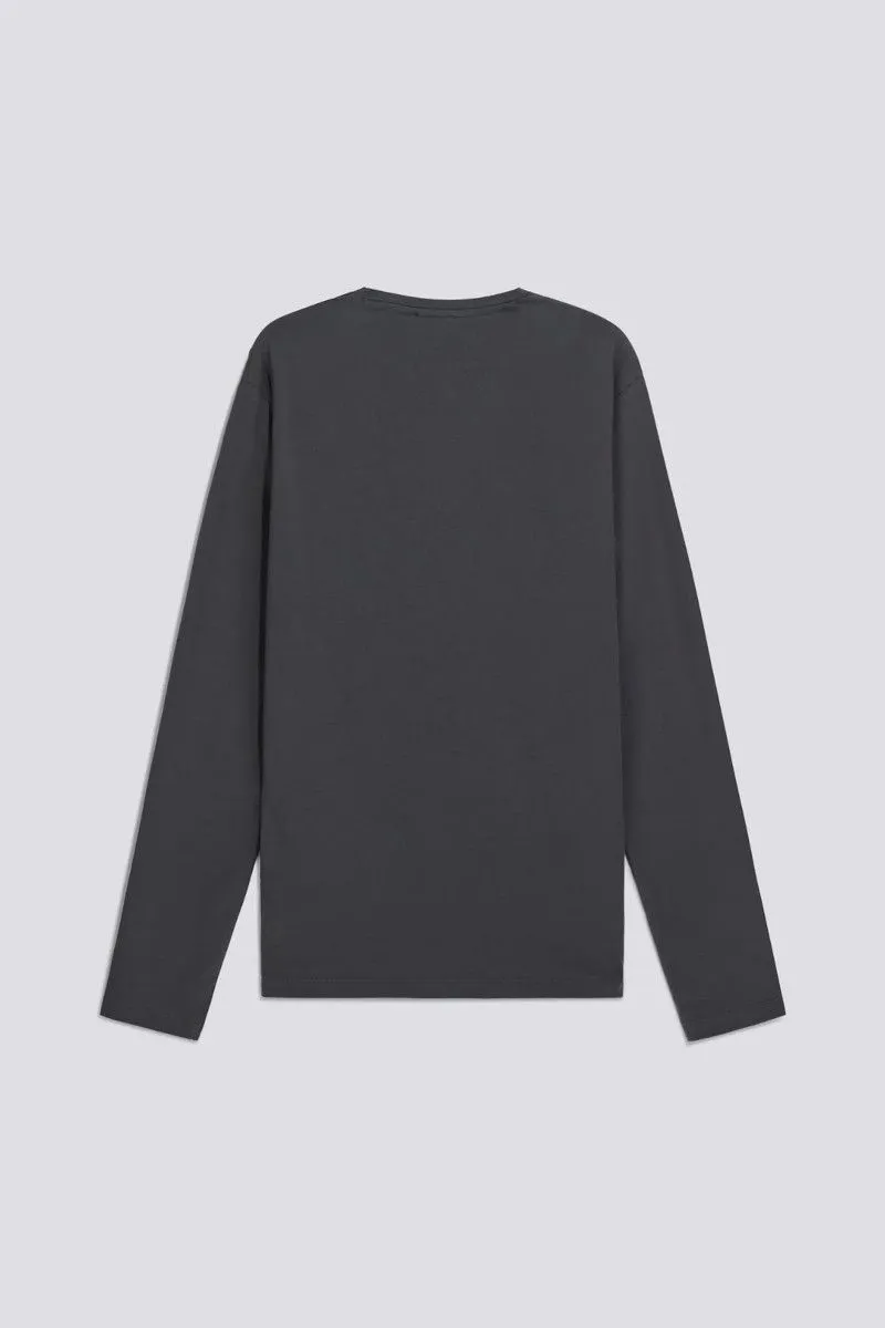 T-shirt manica lunga con logo uomo Grigio
